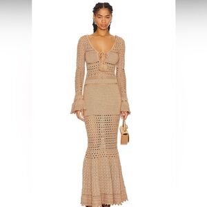 Sereno dress metallic nude bronze - retrofete